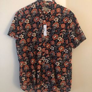 J.Crew Short-sleeve slub cotton Shirt in Flower Print
